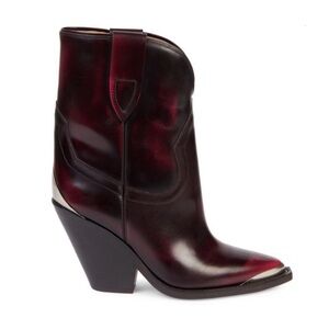 Isabel Marant Dark Red Leather Heeled Boots
